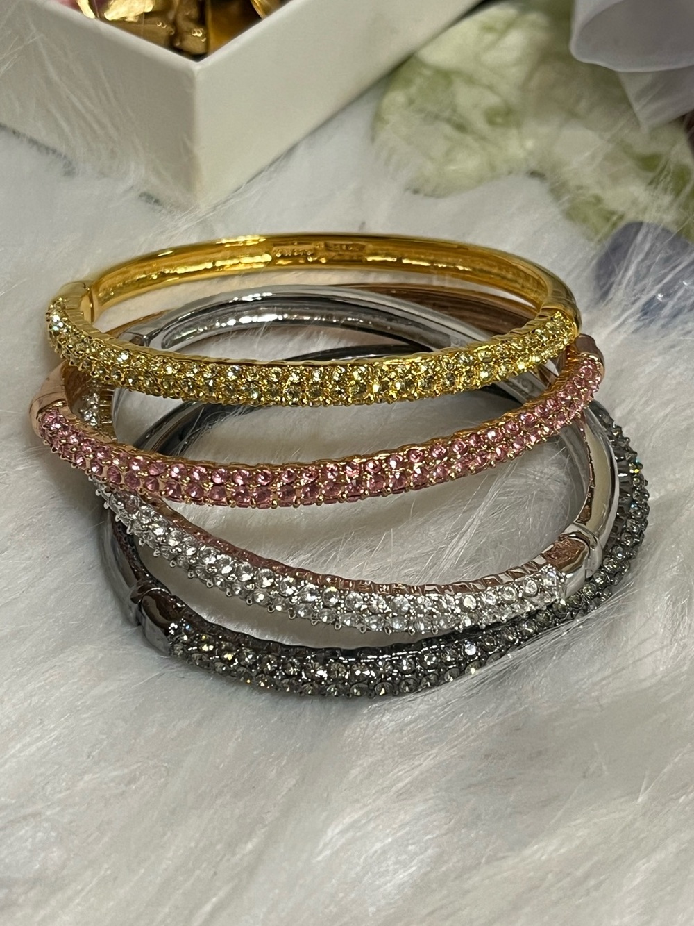 Set Of Four Nolan Miller Crystal Bracelets